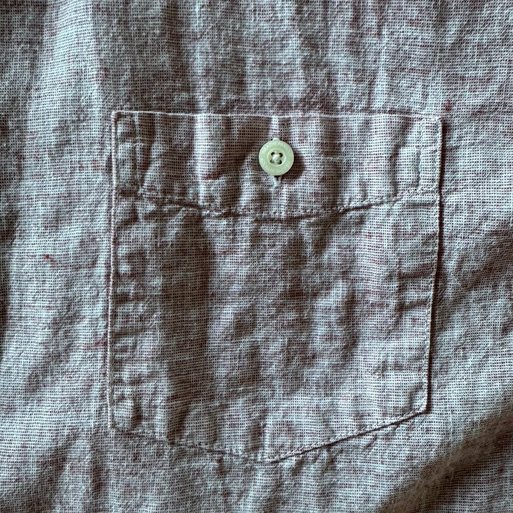 Weatherproff Vintage woven washable linen short sleeve button front shirt sz XL - Picture 5 of 10